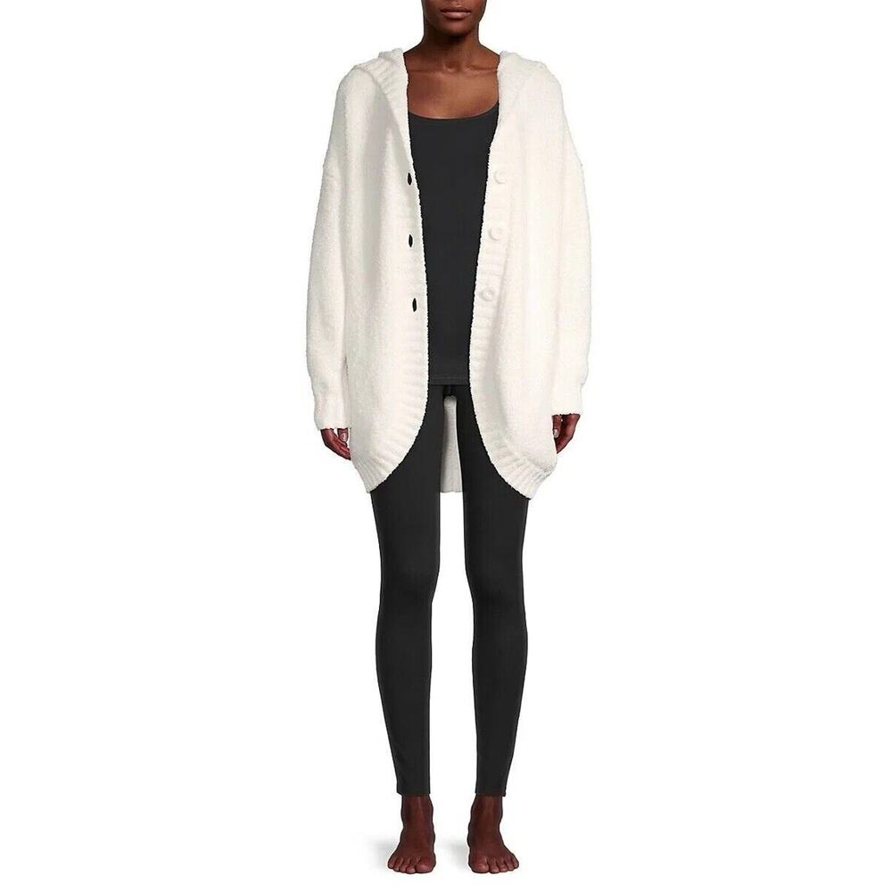 UGG Franca Button Front Hooded Travel Cardigan Sweater Ivory Size M/L Excellent